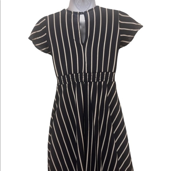 Poppies and Roses Black and White Striped High Low Dress Size 10 - Picture 5 of 7